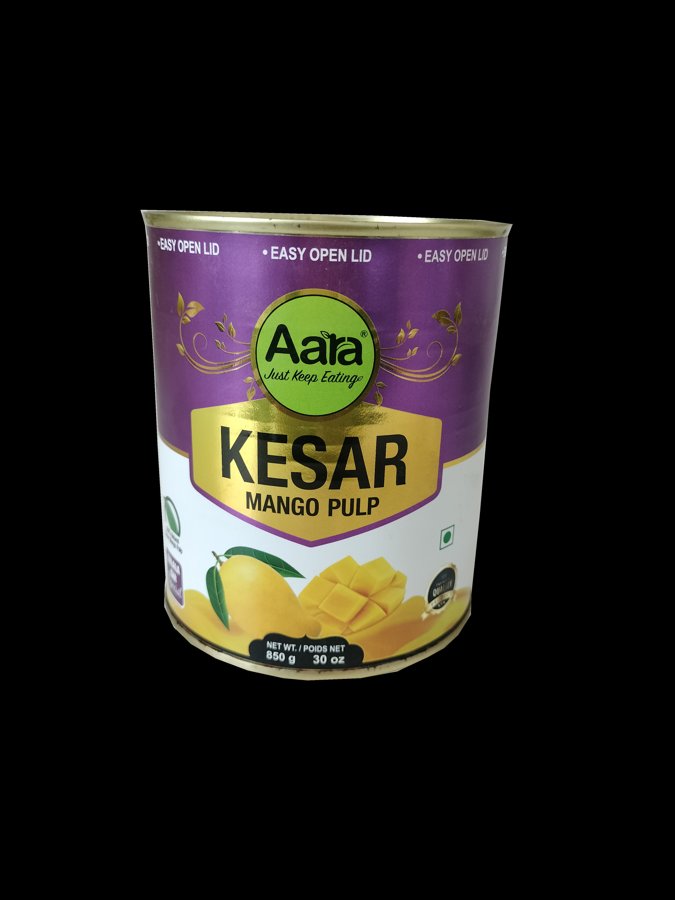 Can of Aara Kesar mango pulp 850g